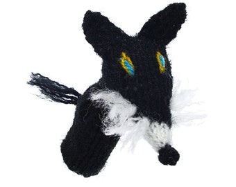 Fox finger puppet puppet theater for playing and learning from wool knitting for children and babies