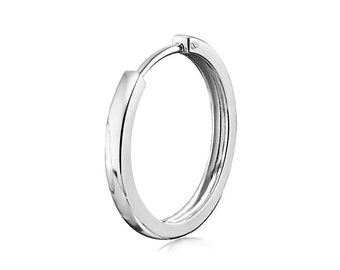 single unisex earring hoop earrings 925 sterling silver square