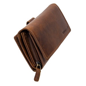 Damenbrieftasche und Portemonnaie, mit RFID-Schutz aus echtem und sehr weichem Leder, kompakt und vielen speziellen Fächern für Karten. Bild 2