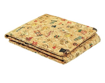 Vegan Foldable Wallet Travel Wallet made of real cork compact with many credit card slots for business men
