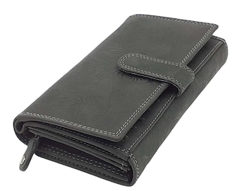 Ladies wallet and purses or purses with RFID protection made of genuine leather Compact with lots of credit card slots
