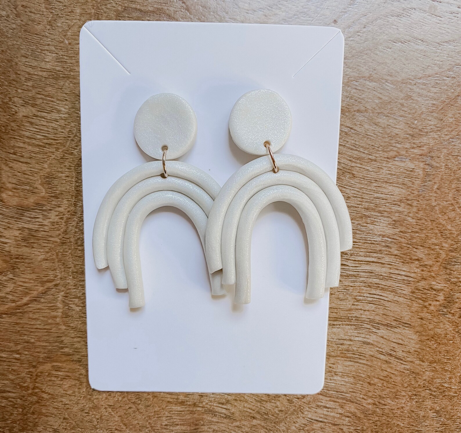 Pearl Rainbow Polymer Clay Earrings Etsy