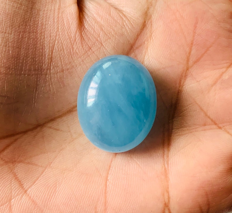 25X20 MM Loose Cabochons for Jewelry Making Natural Aquamarine Smooth Oval Cabochon Aquamarine Cabochons 51 carat Oval Cabochon