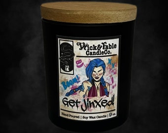 Get Jinxed! | Soy Wax Candle | 4D Video Game Candle |  LoL Champion Scented Candle |  League of Legends Candle | Wick and Fable Candle Co.