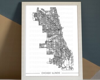 Chicago City Map DIGITAL DOWNLOAD