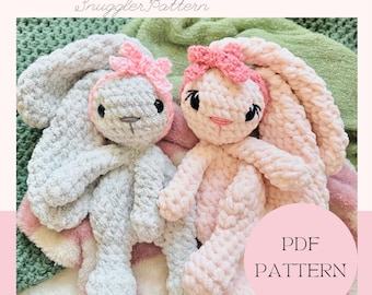 Patrón de conejito de peluche, patrón de conejo de ganchillo sin costura, patrón de Pascua, rellenos para cestas de Pascua