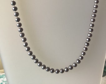 DELICATE DARK GREY necklace 18 inches with magnetic clasp