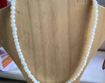 DELICATE WHITE NECKLACE 18 inches with magnetic clasp