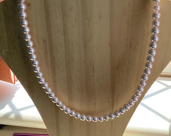 DELICATE PALE PINK necklace 17 inches with magnetic clasp
