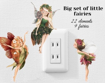 Watercolor Fairy Wall Decals: 22-Piece Girl's Room Decor