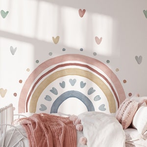 Boho Rainbow Wall Decal - Pastel Rainbow Wallsticker - Boho Nursery - Childrens wall decal