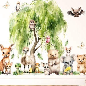 Australian Animals Wall Decals: Nursery Rainforest Decor