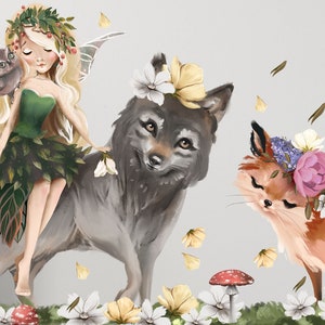 294 Elements - Fairy Wall Decal  for Nursery - Fairy Wall Sticker - Watercolor Girly Wallsticker Fairies