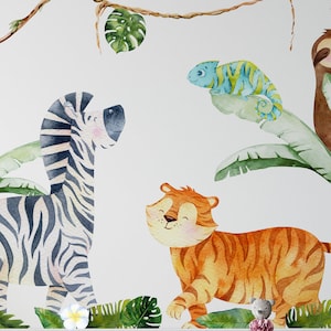 Jungle Animal Nursery Wall Decal Animals Stickers for Wall Safari Animals Decal Zoo Animal Decals Nursery Wall Decor imagen 5