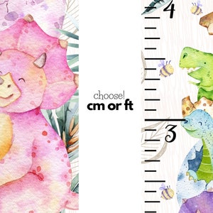 Aquarel liniaal muur sticker - groeimeter voor de kinderkamer - hoogtemeter voor kinderen - jongens en meisjes - groeimeter voor de kinderkamer - cm/inch hoogtemeter