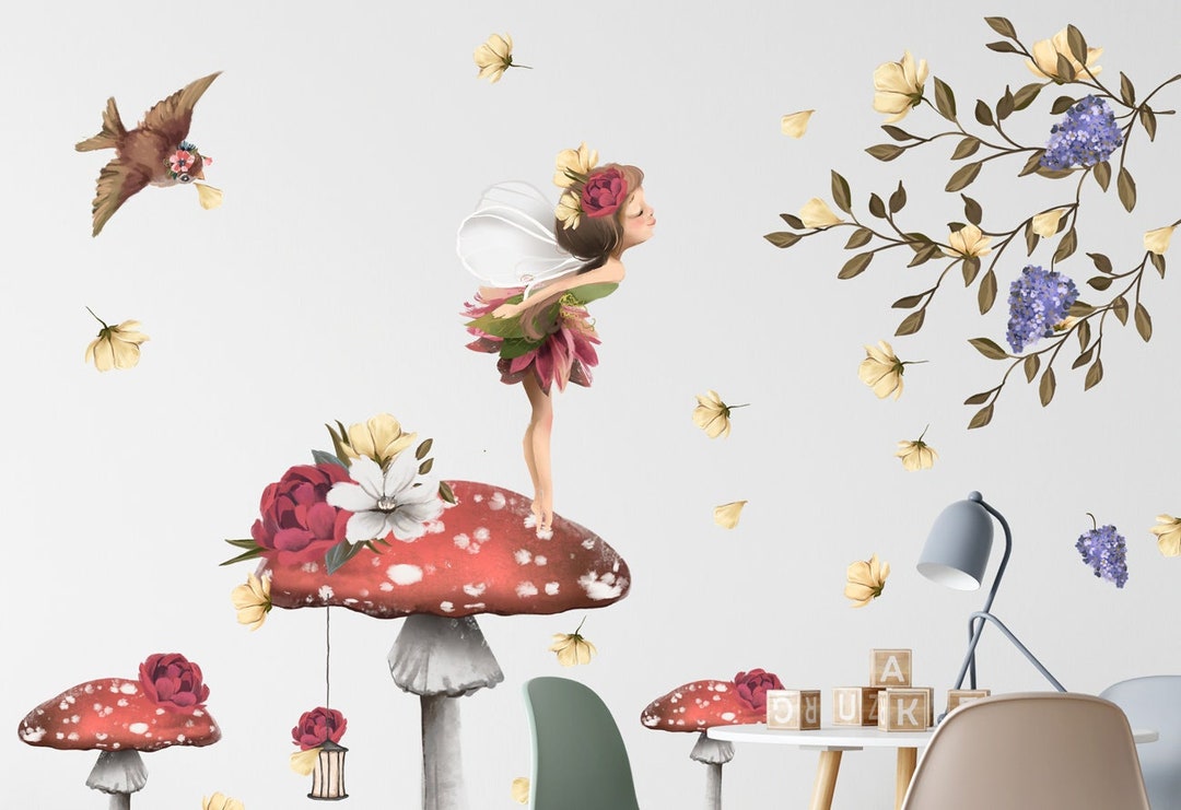 Fairy Wall Decals for Girls Princess Nursery Wall Stickers Whimsical ...
