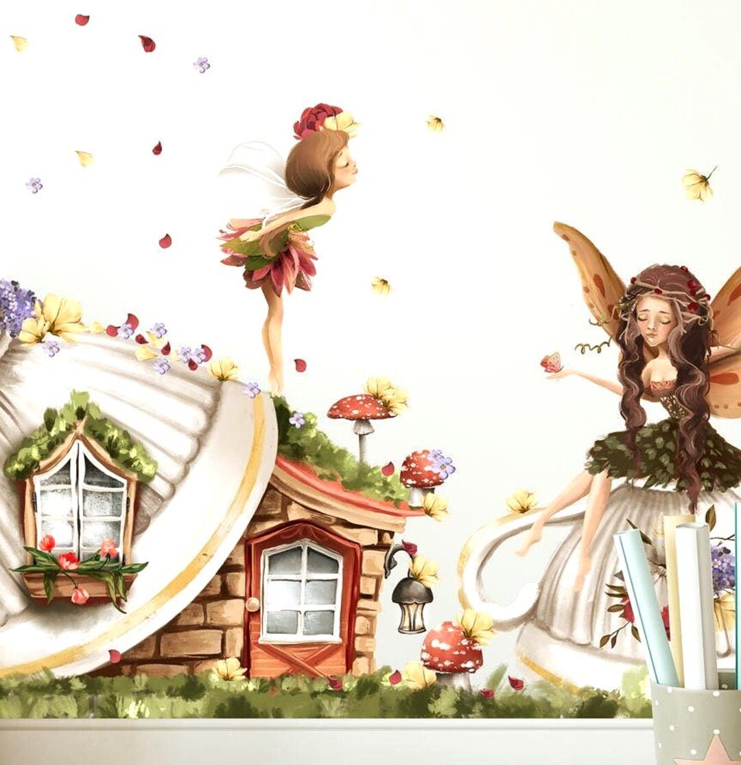 Magical Fairy Wall Decal Set, Watercolor Nursery Stickers for Girls ...