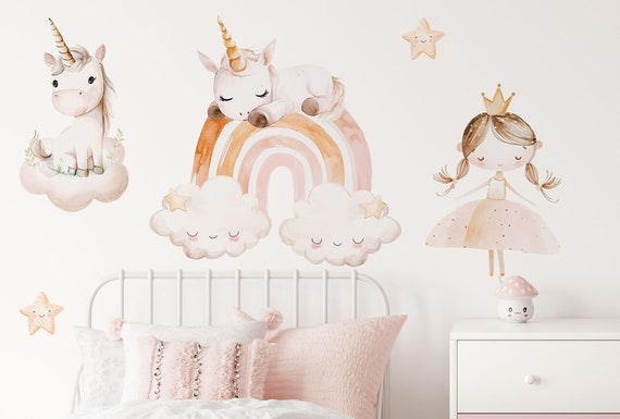 Fata Principessa Unicorno Adesivi Murali Per Camerette Ragazze - Foto 12