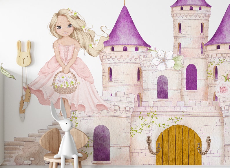 Princess Castle Wall Decal / Girls Nursery / Peel and Stick / Wall ...