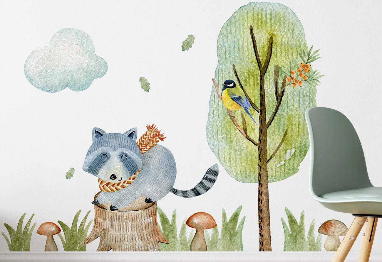 Forest Animal Wall Decal Woodland Wall Decal Nursery Wall Etsy Italia