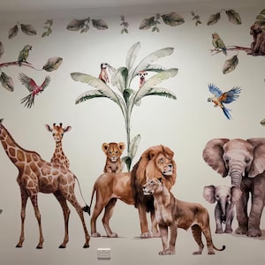 Jungle Animals Nursery Wall Decals – Safari Peel and Stick Stickers - Etsy