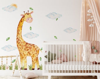 Giraffe Nursery Wall Sticker - Jungle Animals Wall Decals for Nursery - Animals Stickers for Wall - Nursery decor