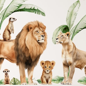 Stickers muraux chambre d'animaux safari Grands stickers muraux jungle Stickers La magie des animaux sauvages pour filles et garçons image 4