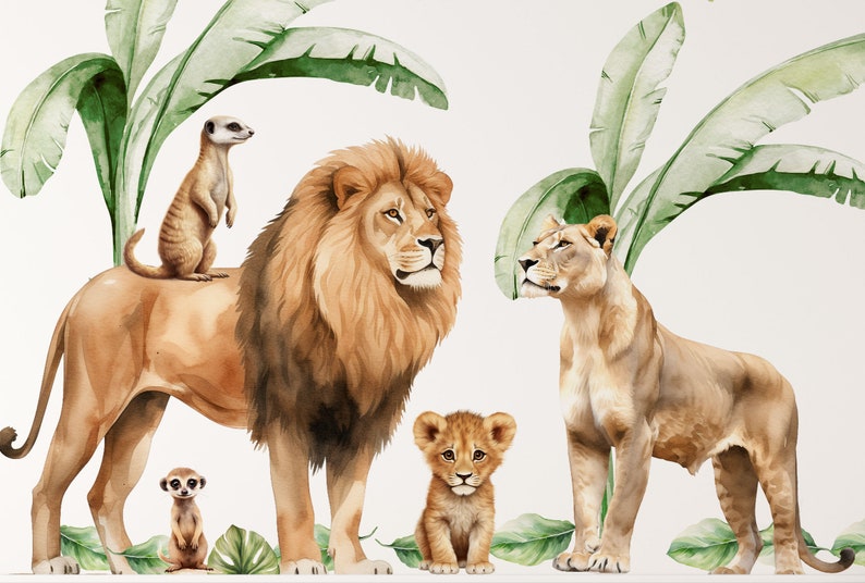 Stickers muraux chambre d'animaux safari Grands stickers muraux jungle Stickers La magie des animaux sauvages pour filles et garçons image 4