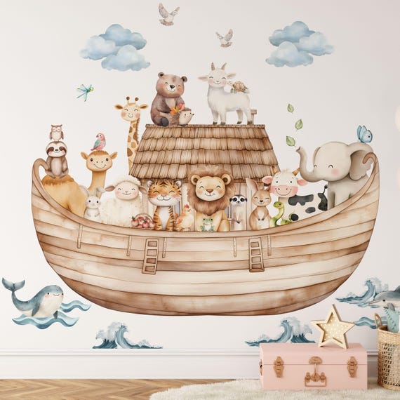 Noah’s Ark Wall Stickers for Sunday School – Removable Bible Classroom Decor