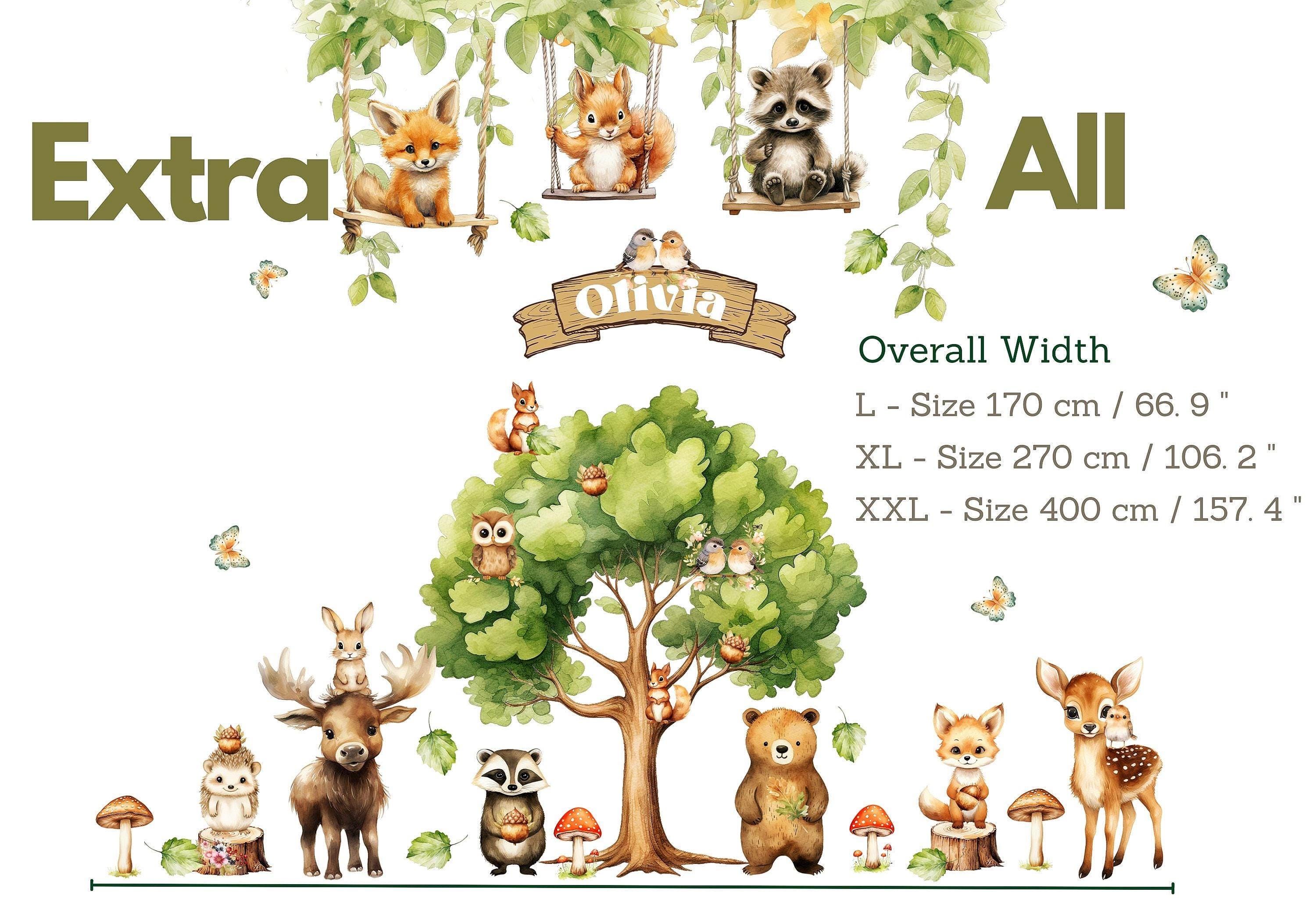 Woodland Nursery Wall Decals: Forest Animals, Tree, Baby Room Decor - Etsy