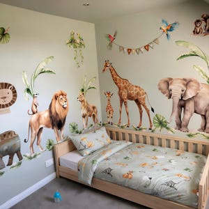 Jungle Animals Nursery Wall Decals – Safari Peel and Stick Stickers - Etsy