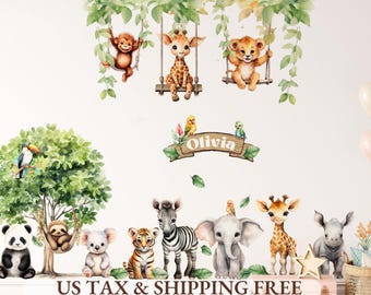 Safari Animals Wall Decals Nursery Wall Stickers Jungle