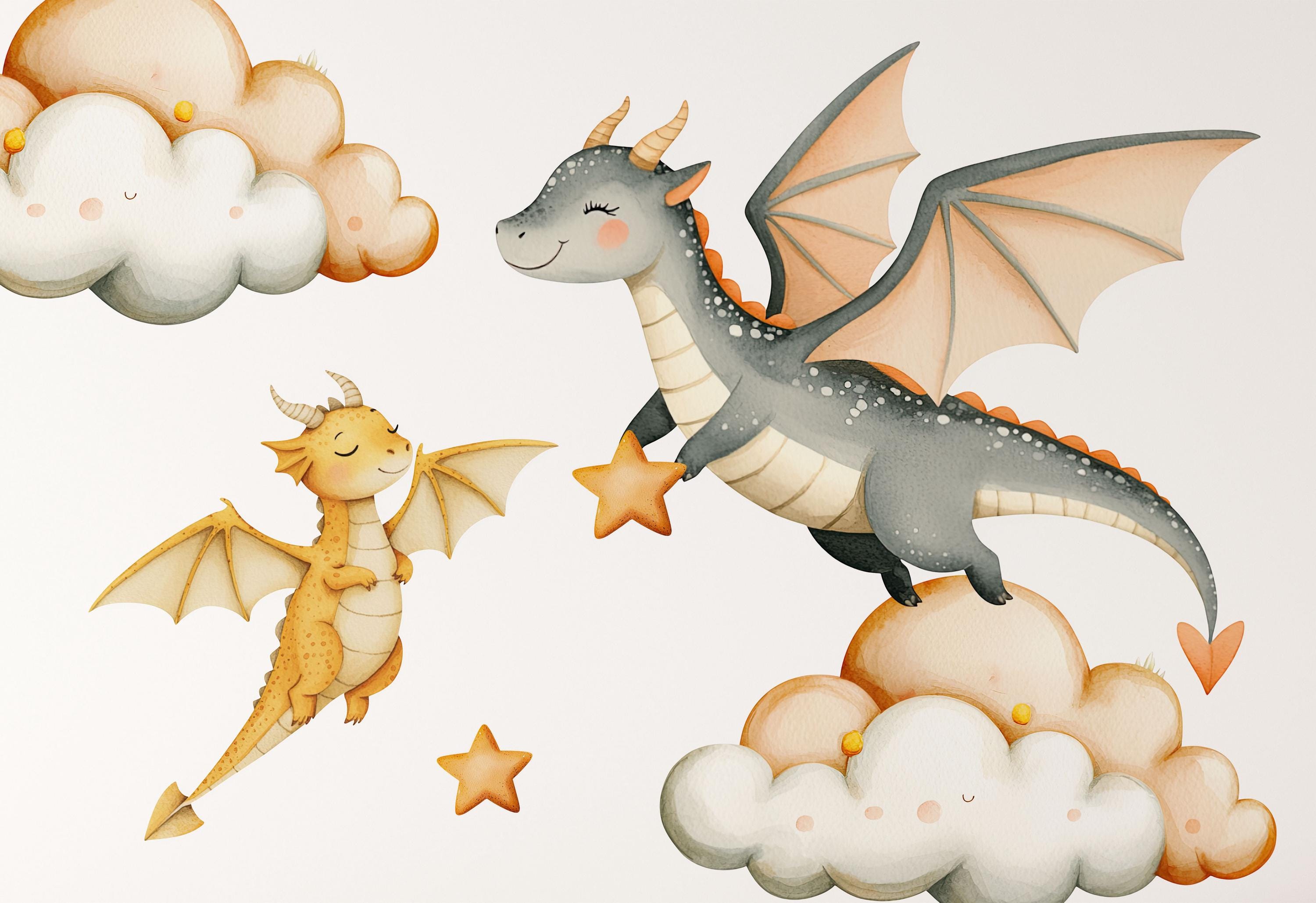 Baby Dragons Wall Decal for Kids Room | Fantasy Castle Nursery Wall ...