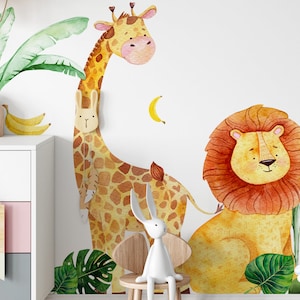 Jungle Animal Nursery Wall Decal Animals Stickers for Wall Safari Animals Decal Zoo Animal Decals Nursery Wall Decor imagen 2