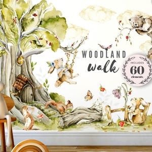 Aquarell Waldtiere Wandtattoos: Kinderzimmer Deko