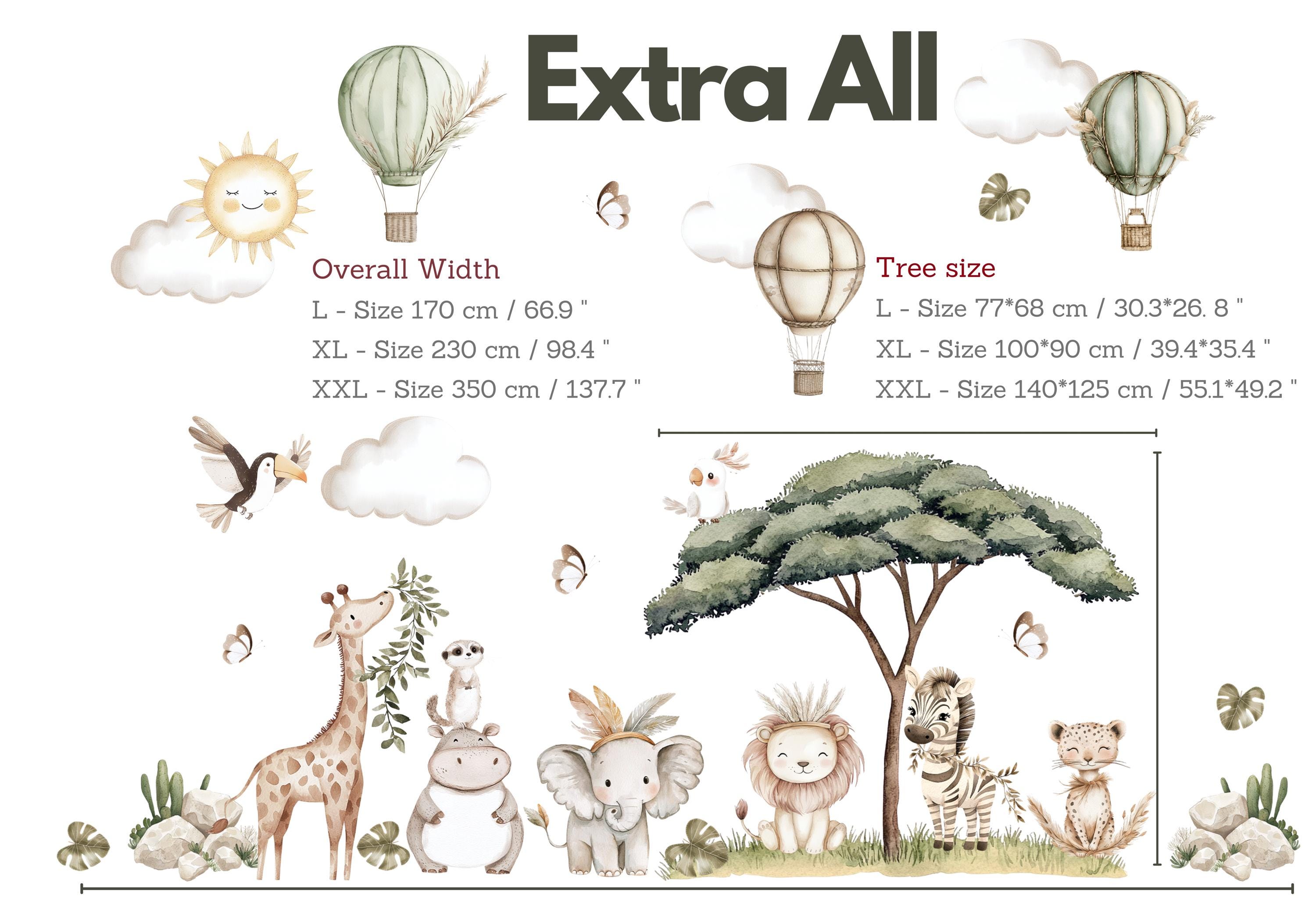 Watercolor Jungle Animal Wall Decals – Safari Nursery Decor - Etsy