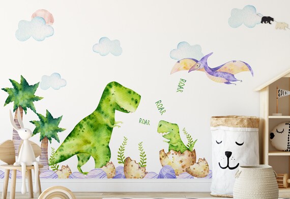 Vinilo infantil Dino Set Pastel Vinilos de pared Decoración Dormitorio  Cuarto Habitación Niños Bebes T-Rex -  México