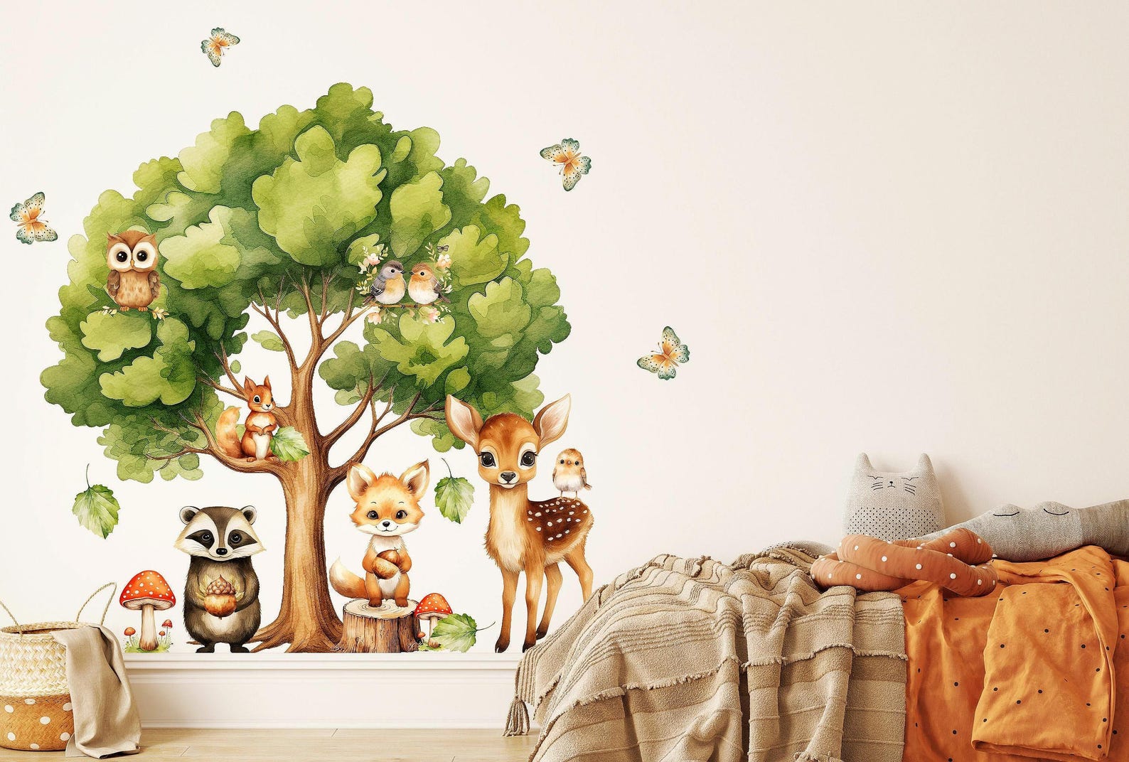 Woodland Nursery Wall Decals: Forest Animals, Tree, Baby Room Decor - Etsy