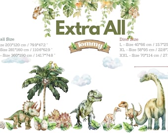 Large Dinosaur Wall Decals for Nursery - Cute Dino Wall Sticker for Kids Bedroom or Playroom