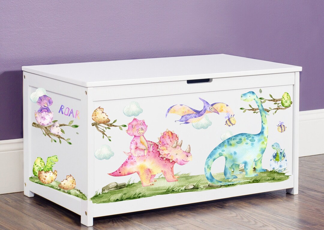 Dino Toy Box Decal Toy Box Decorations Toy Storage Labels Playroom