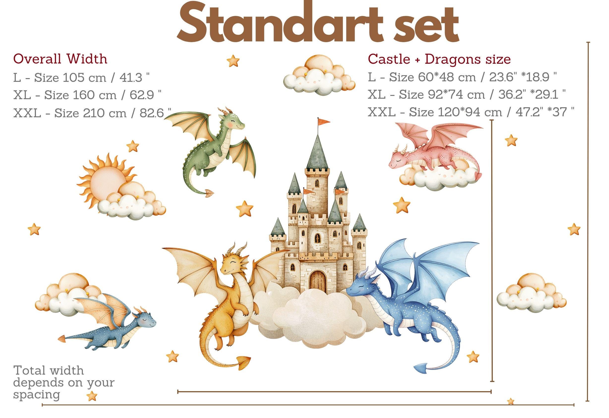 Baby Dragons Wall Decal for Kids Room | Fantasy Castle Nursery Wall ...