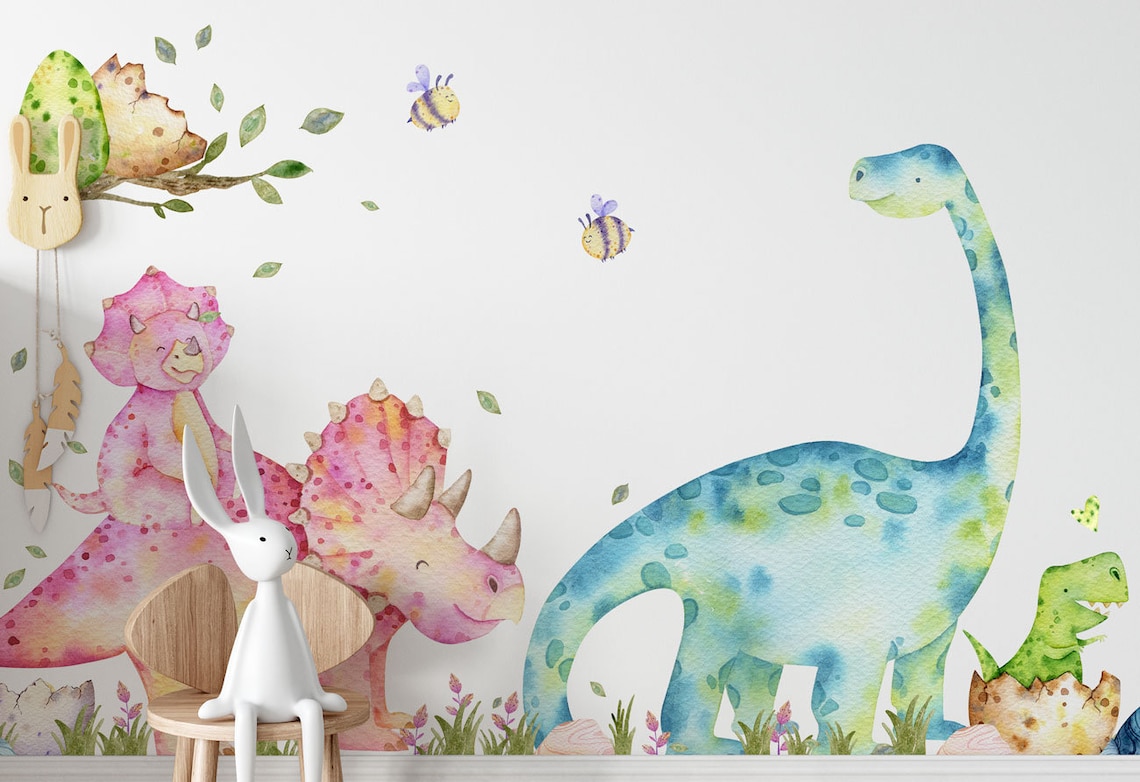 202 Elements Large Dinosaur Wall Decals Set for Kids Bedroom Etsy