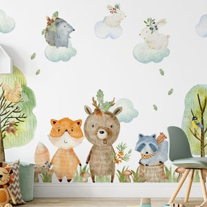 Vinilos Infantiles de animales del bosque - Vinilo de pared animales - Vinilos de pared de animales - Vinilos de zorro - Vinilos de oso