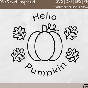 Hello Pumpkin svg - Calabaza svg - Otoño svg - Otoño svg - Archivo de corte Cricut - Archivo de corte de silueta