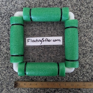 Travel Size Floating Sifter w/ Your Choice of Industry Standard 1/4&quot; Screen Holes or 1/8&quot; Screen Holes (for the tiny shark teeth)