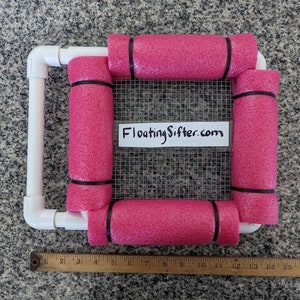 Small One Handled Floating Sifter w/ Your Choice of Industry Standard 1/4&quot; Screen Holes or 1/8&quot; Screen Holes (for the tiny shark teeth)