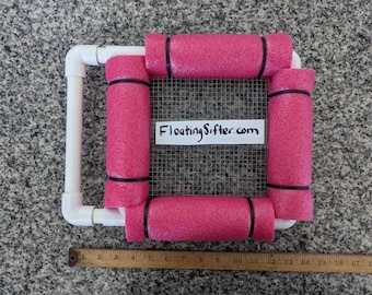 Small One Handled Floating Sifter w/ Your Choice of Industry Standard 1/4" Screen Holes or 1/8" Screen Holes (for the tiny shark teeth)