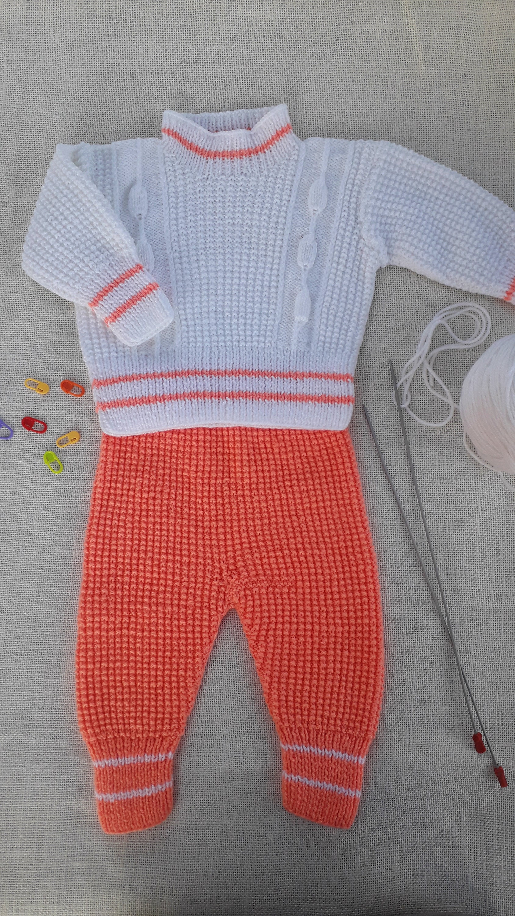Ropa De Punto Para Bebe Ropa de bebĆ© de punto Conjunto de 2 artĆculos para niƱas | Etsy