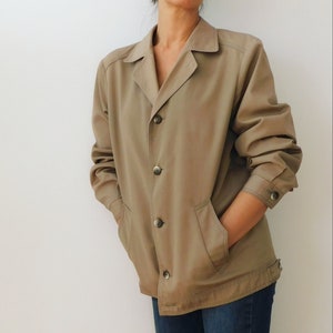 Beige Men Jacket/Unisex Jacket/70s Jacket/Vtg Outerwear/Preppy Jacket/Sport Jacket