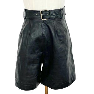パンツ 80's Vintage Black Leather Short Pants 80s Leather Shorts - Etsy
